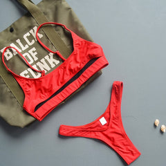 Underboob Bikini 2019 Sexy Red Black G String Bikini Thong Cut Hollow Out Swimsuit Women Bathing Suit Plus Size Swimwear S-XL