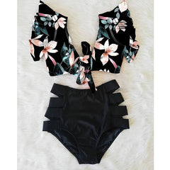 High Waist Bikini 2020 Ruffle Swimwear Women Print Sexy Swimsuit Push Up Bikinis Plus Size Bathing Suits Floral Beach Wear