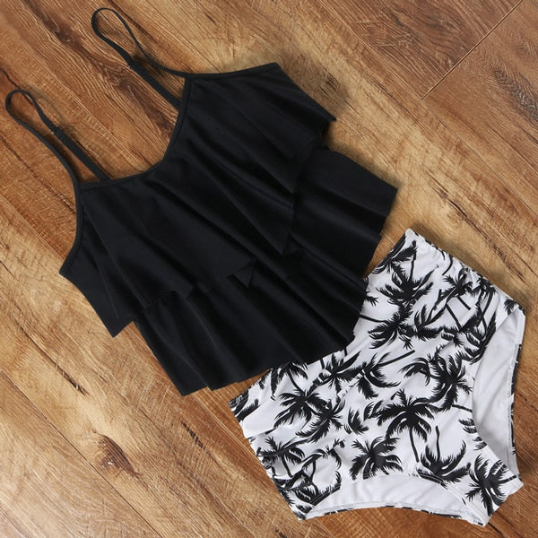 Leopard Bikini 2020 High Waist Bikini Animal Print Tankini Floral Swimsuit Brazilian Ruffle Swimsuit Plus Size Swimwear Women
