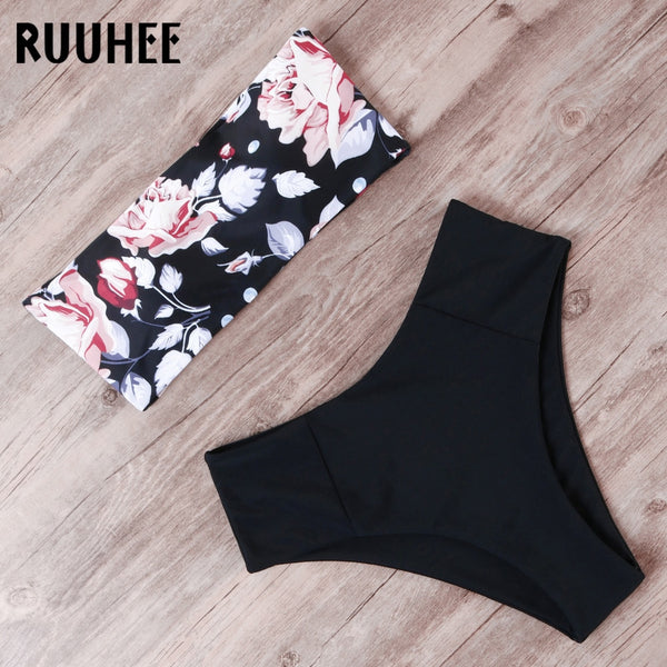 RUUHEE Bandage Bikini Swimwear Women Swimsuit High Waist Bikini Set 2020 Bathing Suit Push Up Maillot De Bain Femme Beachwear