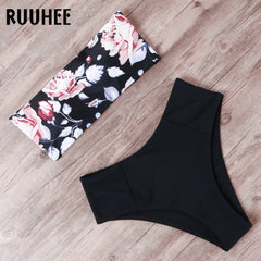 RUUHEE Bandage Bikini Swimwear Women Swimsuit High Waist Bikini Set 2020 Bathing Suit Push Up Maillot De Bain Femme Beachwear