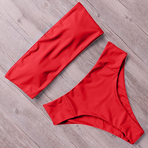 RUUHEE Bandage Bikini Swimwear Women Swimsuit High Waist Bikini Set 2020 Bathing Suit Push Up Maillot De Bain Femme Beachwear