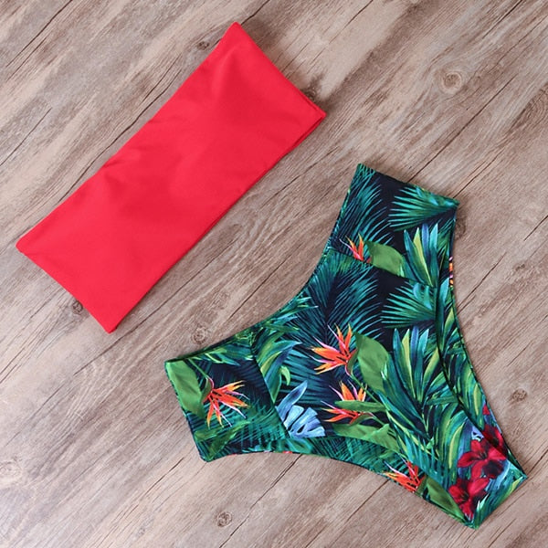 RUUHEE Bandage Bikini Swimwear Women Swimsuit High Waist Bikini Set 2020 Bathing Suit Push Up Maillot De Bain Femme Beachwear