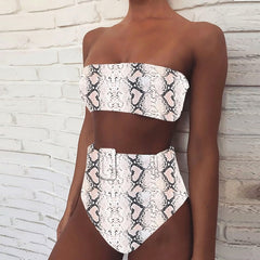 High Waist Bikini 2020 Sexy Black Swimwear Women Swimsuit High Leg Bandeau Bikinis Set Swimming for Bathing Suit Woman Swimsuits