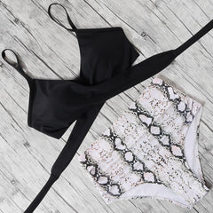 High Waist Bikini Push Up Printed Bikini 2020 Leoprad Swimsuit Women Bathing Suit Women Cross Bandage Swimwear Multiple Color