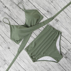 High Waist Bikini Push Up Printed Bikini 2020 Leoprad Swimsuit Women Bathing Suit Women Cross Bandage Swimwear Multiple Color