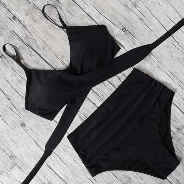 High Waist Bikini Push Up Printed Bikini 2020 Leoprad Swimsuit Women Bathing Suit Women Cross Bandage Swimwear Multiple Color