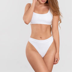2020 High Waist Bathing Suits Push Up Sexy Yellow Swimsuit Women Sport Crop Bikini Sets Woman Beach Swimwear Brazilian Clothes