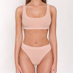 2020 High Waist Bathing Suits Push Up Sexy Yellow Swimsuit Women Sport Crop Bikini Sets Woman Beach Swimwear Brazilian Clothes