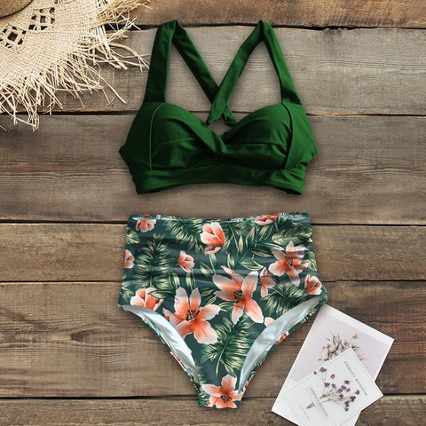 Sexy High Waist Bikini 2020 Halter Plus Size Swimwear Women Swimsuit Female Bikini Set Bodysuit Bathing Suit Summer Biquini XXL