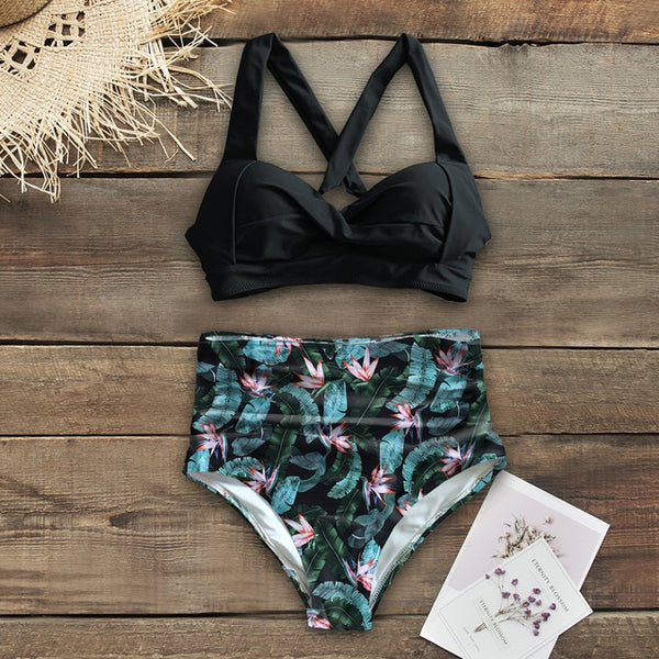 Sexy High Waist Bikini 2020 Halter Plus Size Swimwear Women Swimsuit Female Bikini Set Bodysuit Bathing Suit Summer Biquini XXL
