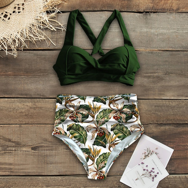 Sexy High Waist Bikini 2020 Halter Plus Size Swimwear Women Swimsuit Female Bikini Set Bodysuit Bathing Suit Summer Biquini XXL
