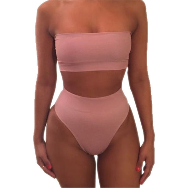 Bikini Biquini women swimsuit Bikinis Set Women Swimwear Sexy Set pure color bikini Push Up Swimming Sexy Bikinis set Beachwear