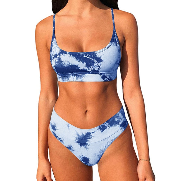 New Bikinis Women Tie-dye Sexy Bikini Set Two Piece Swimsuit Push Up Swimwear Beach Bathing Suit Female Bikini 2020