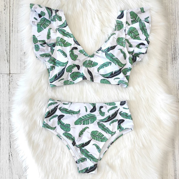 High Waist Bikini 2020 Ruffle Swimwear Women Print Sexy Swimsuit Push Up Bikinis Plus Size Bathing Suits Floral Beach Wear