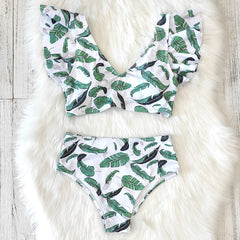 High Waist Bikini 2020 Ruffle Swimwear Women Print Sexy Swimsuit Push Up Bikinis Plus Size Bathing Suits Floral Beach Wear