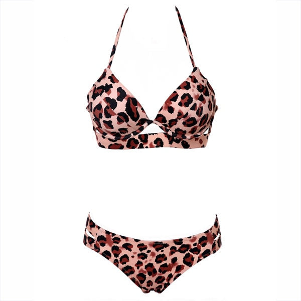 Andzhelika Bikinis Women Bandage Swimsuit Bikini 2020 Sexy Push Up Swimwear Low Waist Bathing Suit Halter Bikinis Suit Swim