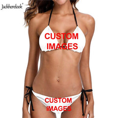 Jackherelook Little daisies Pattern Women Halter Swimwear Push Up Swimsuit Female Bathing Suit Beachwear Tanga Biquini Mujer
